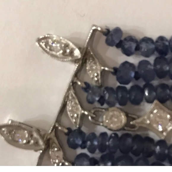 Rare Vintage  Cathy Waterman Diamond Platinum Sapphire Bracelet - Picture 4 of 6